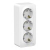 Розетка трехместная SYSTEME ELECTRIC BLANCA, открытый монтаж, с заземлением, со шторками, белый, BLNRA011311