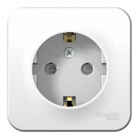 Розетка SYSTEME ELECTRIC BLANCA, открытый монтаж, с заземлением, со шторками, белый, BLNRA011111