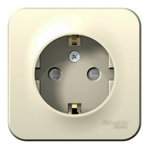 Розетка SYSTEME ELECTRIC BLANCA, открытый монтаж, с заземлением, со шторками, молочный, BLNRA011112
