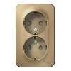 Розетка двухместная SYSTEME ELECTRIC BLANCA, открытый монтаж, с заземлением, со шторками, титан, BLNRA011214