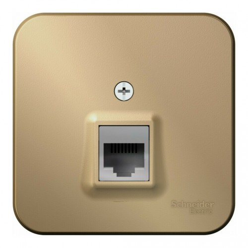 Розетка телефонная RJ11 SYSTEME ELECTRIC BLANCA, открытый монтаж, титан, BLNIA011004
