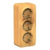 Розетка трехместная SYSTEME ELECTRIC BLANCA, открытый монтаж, с заземлением, со шторками, ясень, BLNRA011315