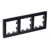 Рамка 3 поста SYSTEME ELECTRIC ATLASDESIGN NATURE, натуральное стекло, черный, ATN361003