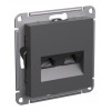 Розетка компьютерная 2xRJ45 SYSTEME ELECTRIC ATLASDESIGN, скрытый монтаж, базальт, ATN001485