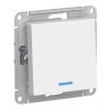 Выключатель 1-клавишный SYSTEME ELECTRIC ATLASDESIGN с подсветкой, скрытый монтаж, лотос, ATN001313