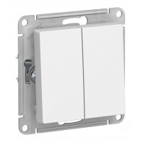 Выключатель 2-клавишный SYSTEME ELECTRIC ATLASDESIGN, скрытый монтаж, лотос, ATN001351
