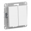 Переключатель 2-клавишный SYSTEME ELECTRIC ATLASDESIGN, скрытый монтаж, лотос, ATN001365