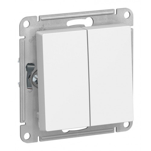Переключатель 2-клавишный SYSTEME ELECTRIC ATLASDESIGN, скрытый монтаж, лотос, ATN001365