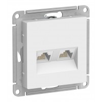 Розетка компьютерная 2xRJ45 SYSTEME ELECTRIC ATLASDESIGN, скрытый монтаж, лотос, ATN001385