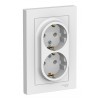 Розетка двухместная SYSTEME ELECTRIC ATLASDESIGN, скрытый монтаж, с заземлением, лотос, ATN001324