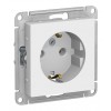 Розетка SYSTEME ELECTRIC ATLASDESIGN, скрытый монтаж, с заземлением, лотос, ATN001343