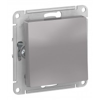 Выключатель 1-клавишный двухполюсный SYSTEME ELECTRIC ATLASDESIGN, скрытый монтаж, алюминий, ATN000321