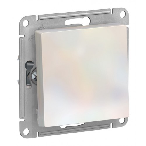 Выключатель 1-клавишный двухполюсный SYSTEME ELECTRIC ATLASDESIGN, скрытый монтаж, жемчуг, ATN000421
