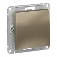 Выключатель 1-клавишный двухполюсный SYSTEME ELECTRIC ATLASDESIGN, скрытый монтаж, шампань, ATN000521