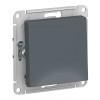 Выключатель 1-клавишный двухполюсный SYSTEME ELECTRIC ATLASDESIGN, скрытый монтаж, грифель, ATN000721