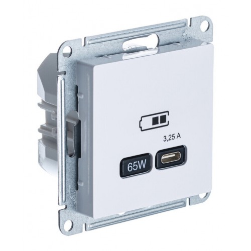 Розетка USB type C SYSTEME ELECTRIC ATLASDESIGN, скрытый монтаж, лотос, ATN001327