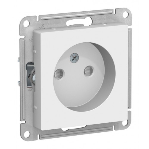 Розетка SYSTEME ELECTRIC ATLASDESIGN, скрытый монтаж, без заземления, со шторками, лотос, ATN001349