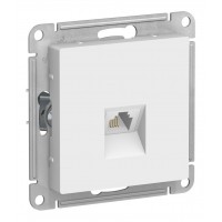 Розетка телефонная RJ11 SYSTEME ELECTRIC ATLASDESIGN, скрытый монтаж, лотос, ATN001381