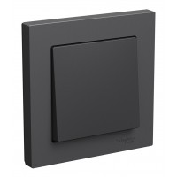 Выключатель 1-клавишный SYSTEME ELECTRIC ATLASDESIGN, скрытый монтаж, базальт, ATN001412