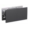 Розетка двухместная SYSTEME ELECTRIC ATLASDESIGN, скрытый монтаж, с заземлением, с крышкой, базальт, ATN001428