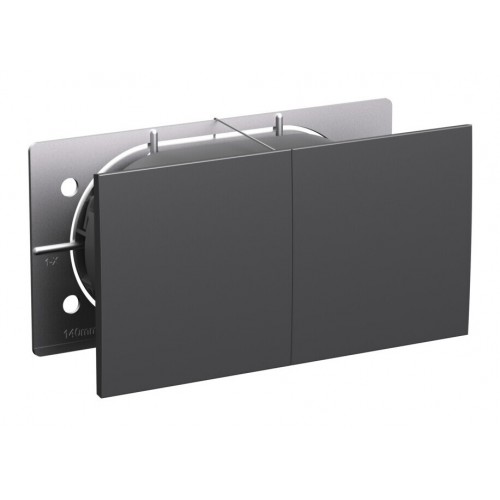 Розетка двухместная SYSTEME ELECTRIC ATLASDESIGN, скрытый монтаж, с заземлением, с крышкой, базальт, ATN001428