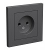Розетка SYSTEME ELECTRIC ATLASDESIGN, скрытый монтаж, без заземления, базальт, ATN001440