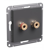Аудиорозетка SYSTEME ELECTRIC ATLASDESIGN, скрытый монтаж, базальт, ATN001487