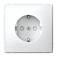 Розетка SYSTEME ELECTRIC ARTGALLERY, скрытый монтаж, с заземлением, со шторками, белый, GAL000145