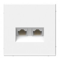 Розетка компьютерная 2xRJ45 SYSTEME ELECTRIC ARTGALLERY, скрытый монтаж, белый, GAL000188