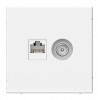 Розетка ТВ+компьютерная TV+RJ45 SYSTEME ELECTRIC ARTGALLERY, скрытый монтаж, белый, GAL000189