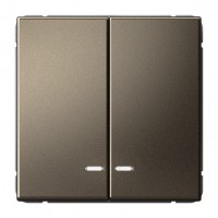 Выключатель 2-клавишный SYSTEME ELECTRIC ARTGALLERY с подсветкой, скрытый монтаж, мокко, GAL000653
