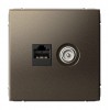 Розетка ТВ+компьютерная TV+RJ45 SYSTEME ELECTRIC ARTGALLERY, скрытый монтаж, мокко, GAL000689