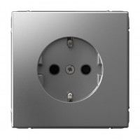 Розетка SYSTEME ELECTRIC ARTGALLERY, скрытый монтаж, с заземлением, со шторками, сталь, GAL000945