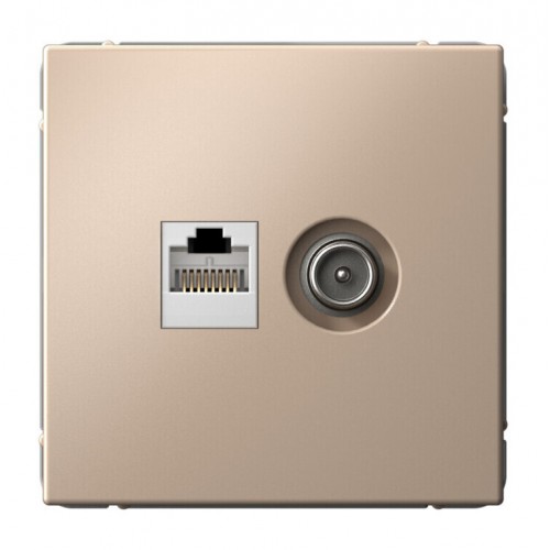 Розетка ТВ+компьютерная TV+RJ45 SYSTEME ELECTRIC ARTGALLERY, скрытый монтаж, песочный, GAL001289