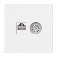 Розетка ТВ+компьютерная TV+RJ45 SYSTEME ELECTRIC ARTGALLERY, скрытый монтаж, лотос, GAL001389