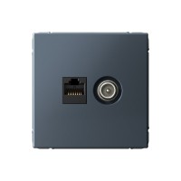 Розетка компьютерная 2xRJ45 SYSTEME ELECTRIC ARTGALLERY, скрытый монтаж, грифель, GAL000788