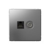 Розетка компьютерная 2xRJ45 SYSTEME ELECTRIC ARTGALLERY, скрытый монтаж, сталь, GAL000988