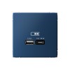 Розетка USB+USB type C SYSTEME ELECTRIC ARTGALLERY, скрытый монтаж, аквамарин, GAL001129