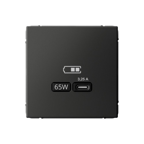 Розетка USB type C SYSTEME ELECTRIC ARTGALLERY, скрытый монтаж, базальт, GAL001427