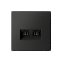 Розетка компьютерная 2xRJ45 SYSTEME ELECTRIC ARTGALLERY, скрытый монтаж, базальт, GAL001488