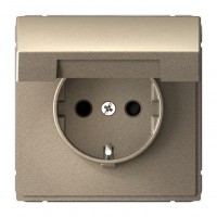 SYSTEME ELECTRIC ArtGallery Шампань Розетка с заземл. со шторк. с крышк., 16А, IP20,  механизм, быстрозажим. клем.
