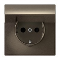 SYSTEME ELECTRIC ArtGallery Мокко Розетка с заземл. со шторк. с крышк., 16А, IP20,  механизм, быстрозажим. клем.