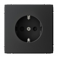 SYSTEME ELECTRIC ArtGallery Карбон Розетка с заземлением со шторками, 16А, механизм, быстрозажим. клем.