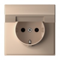 SYSTEME ELECTRIC ArtGallery Песочный Розетка с заземл. со шторк. с крышк., 16А, IP20,  механизм, быстрозажим. клем.