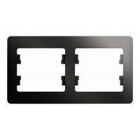 Рамка 2 поста SYSTEME ELECTRIC GLOSSA, горизонтальная, антрацит