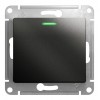 Выключатель 1-клавишный SYSTEME ELECTRIC GLOSSA, с подсветкой, скрытый монтаж, антрацит