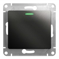 Выключатель 1-клавишный SYSTEME ELECTRIC GLOSSA, с подсветкой, скрытый монтаж, антрацит