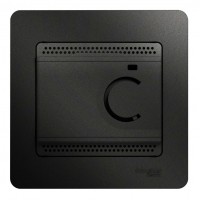 Термостат для теплого пола SYSTEME ELECTRIC GLOSSA, с датчиком, антрацит