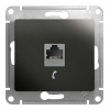 Розетка 1xRJ11 SYSTEME ELECTRIC GLOSSA, антрацит