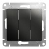 Выключатель 3-клавишный SYSTEME ELECTRIC GLOSSA, скрытый монтаж, антрацит